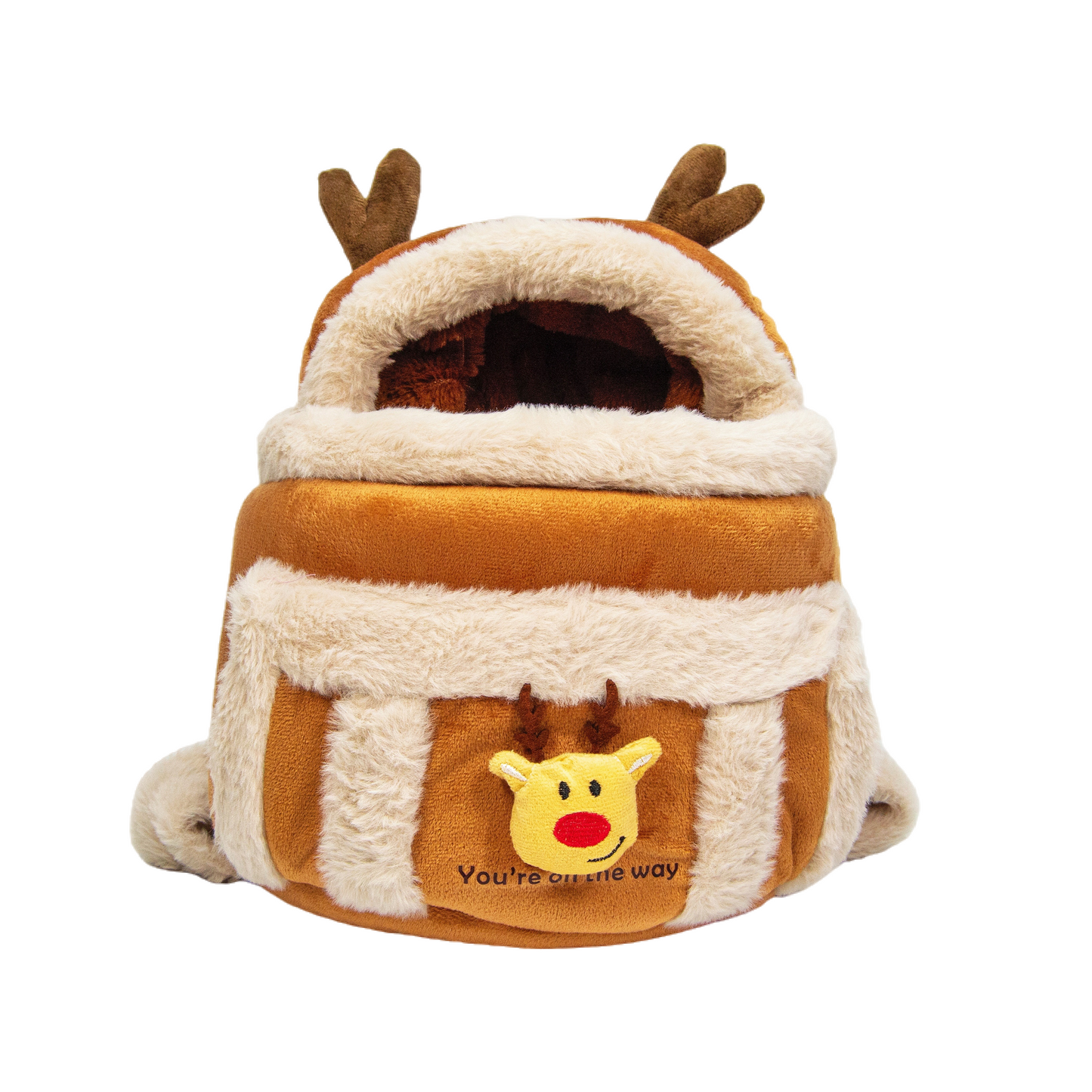 Travel Pet Carrier Bag; Breathable sling for small dogs and cats (5-10lbs)(Brown Reindeer)