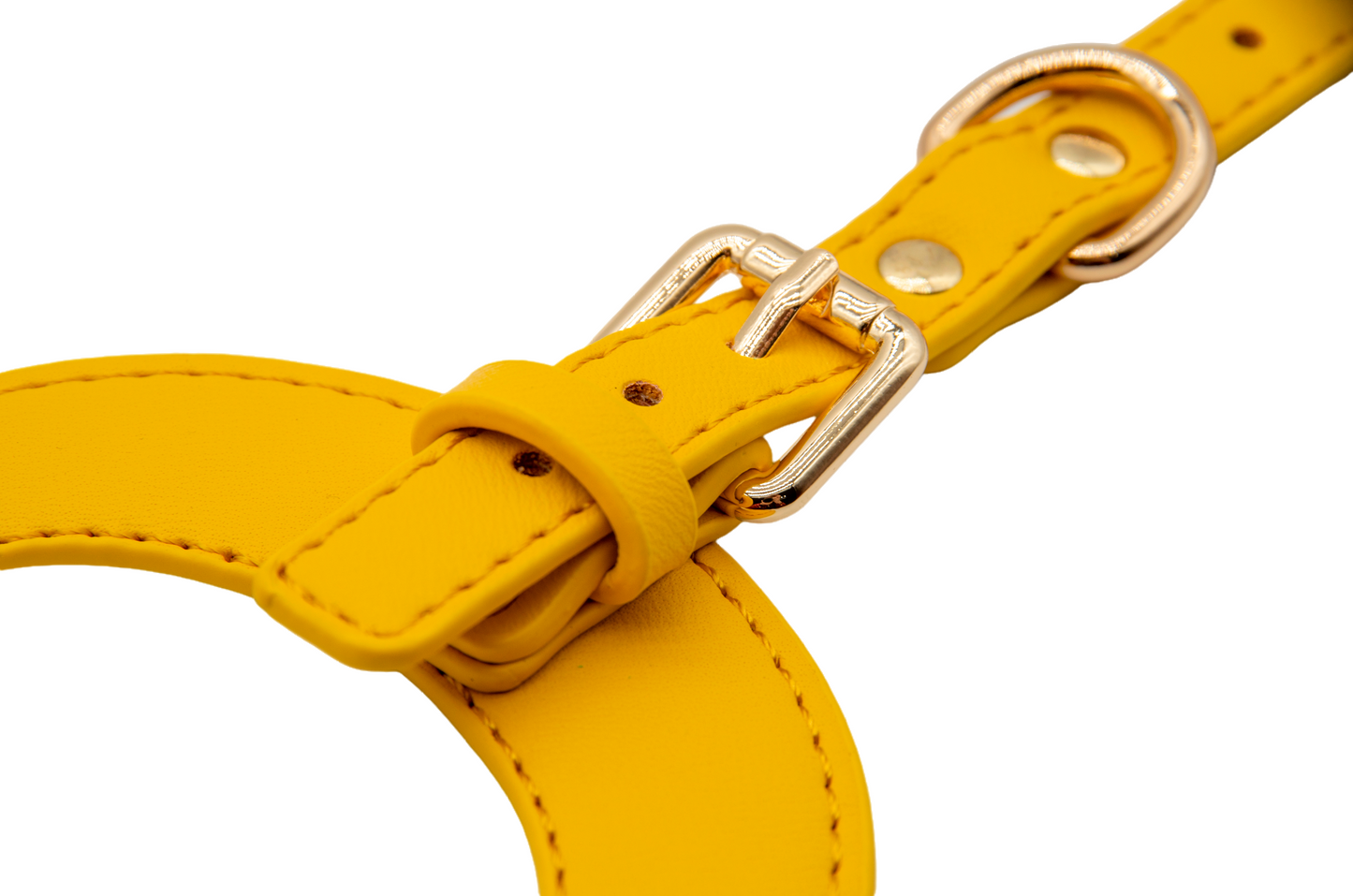 Small Dog PU Leather Harness & Leash Set (Fits Chest 26-50cm)(Sunshine Day Yellow)