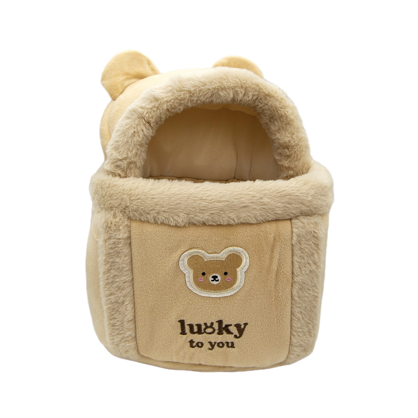 Travel Pet Carrier Bag; Breathable sling for small dogs and cats (5-10lbs)(Teddy Bear Brown)