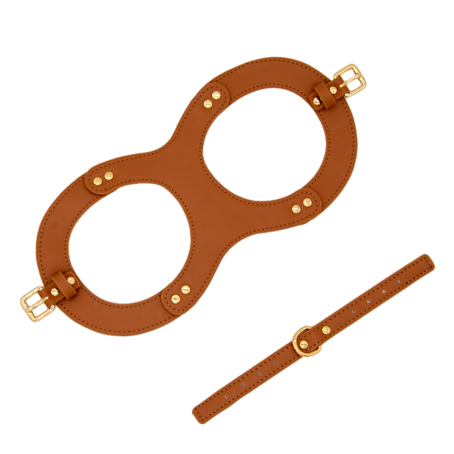 Small Dog PU Leather Harness & Leash Set (Fits Chest 26-50cm)(Little Teddy Brown)