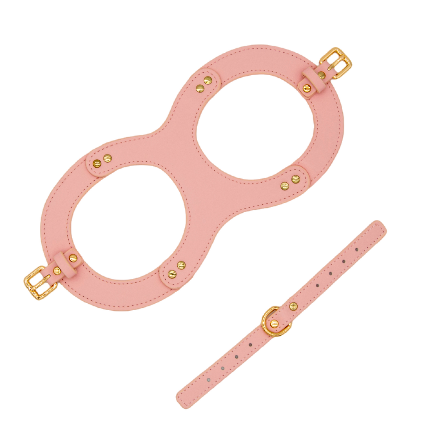 Small Dog PU Leather Harness & Leash Set (Fits Chest 26-50cm)(Strawberry Milk Pink)