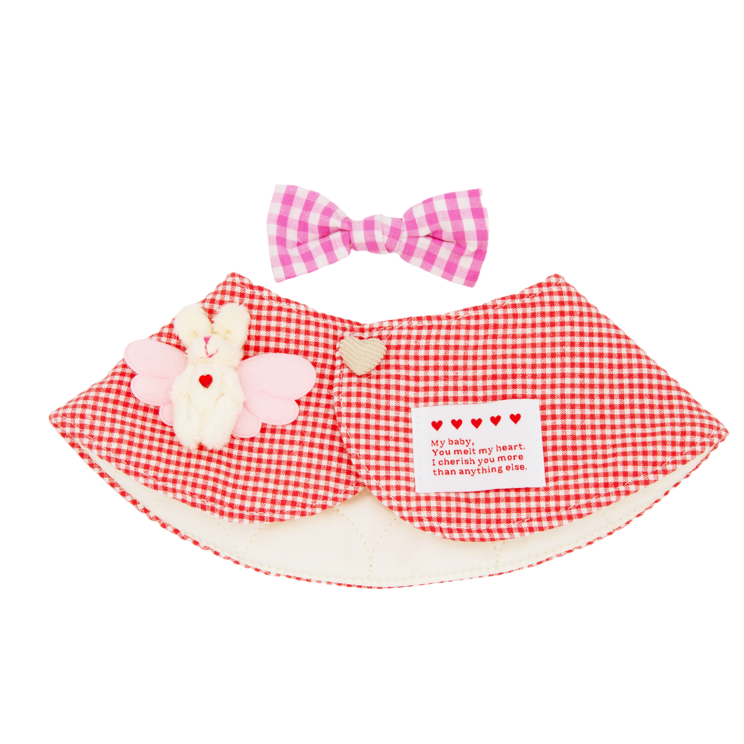 Plaid Dog Bandana(Watermelon Red)
