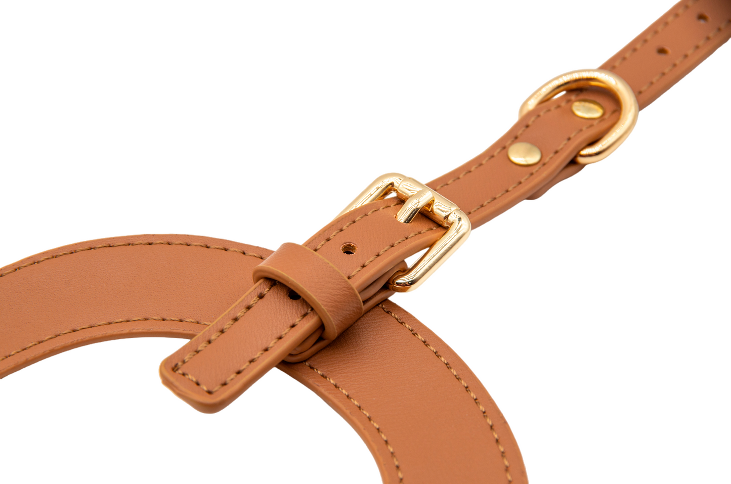 Small Dog PU Leather Harness & Leash Set (Fits Chest 26-50cm)(Little Teddy Brown)