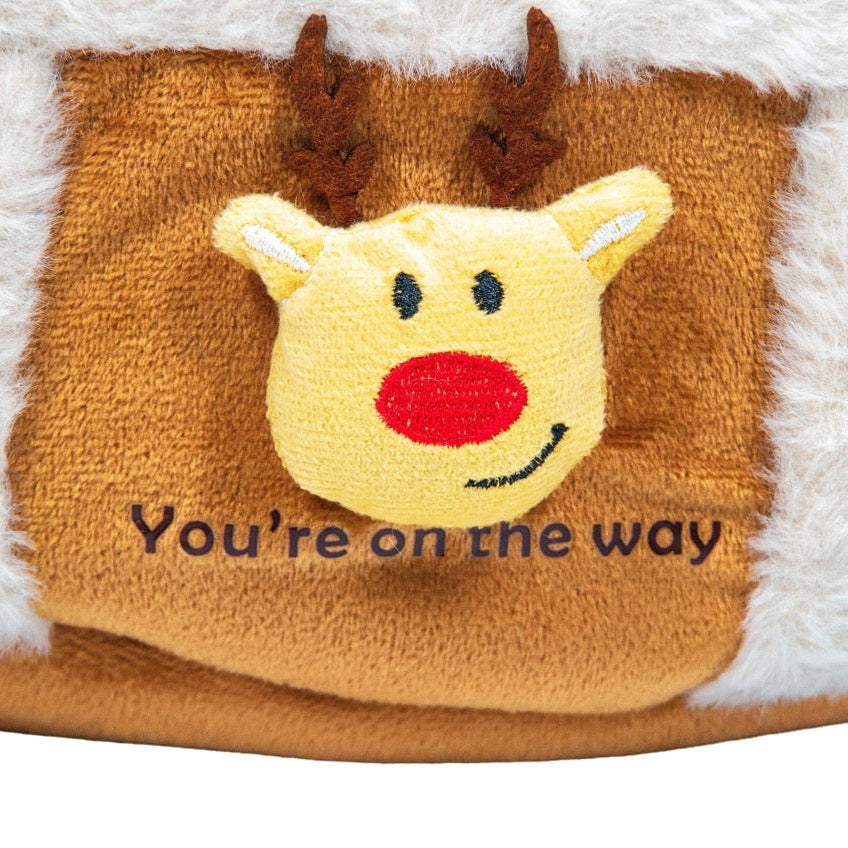 Travel Pet Carrier Bag; Breathable sling for small dogs and cats (5-10lbs)(Brown Reindeer)