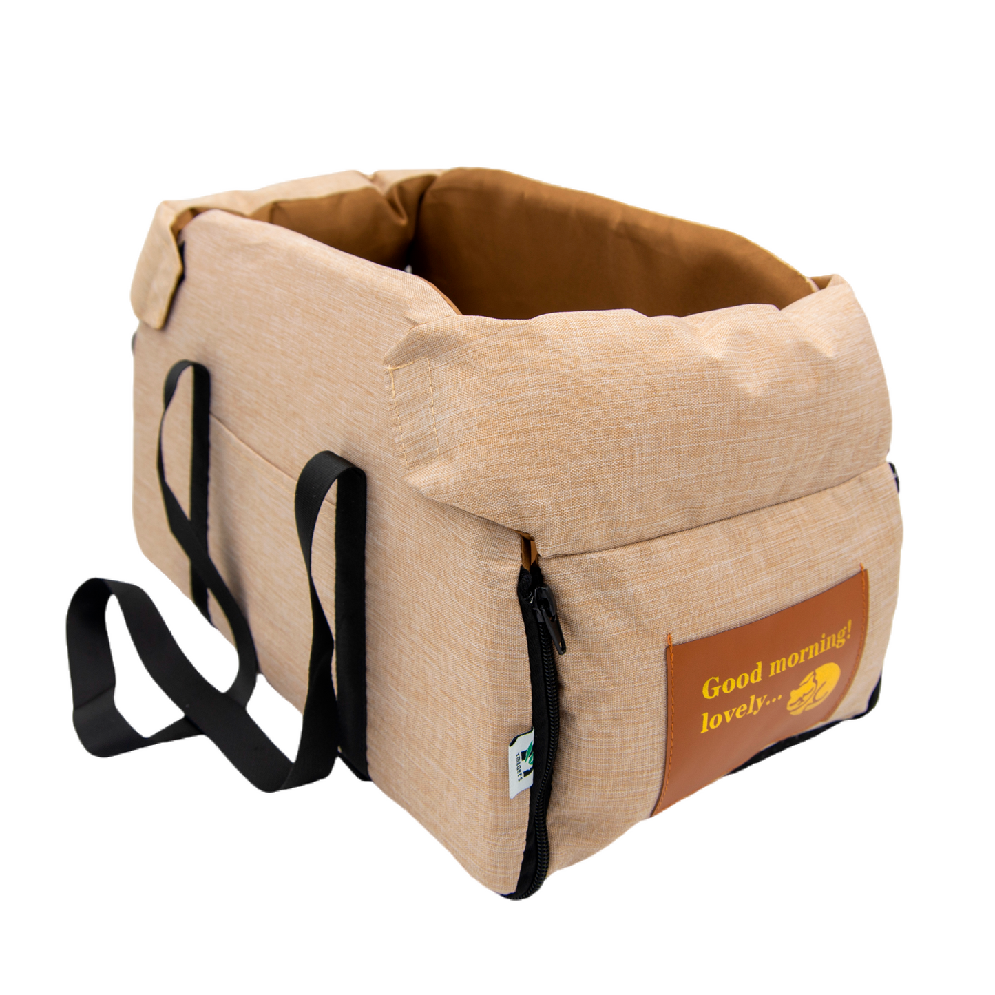 Small Dog Car Booster Seat with Thick Cushion(Khaki)