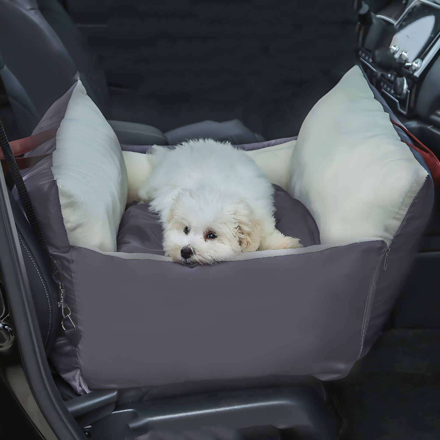 Portable Dog Car Seat, Booster Seat for Small and Medium Dogs(Dark Gray)