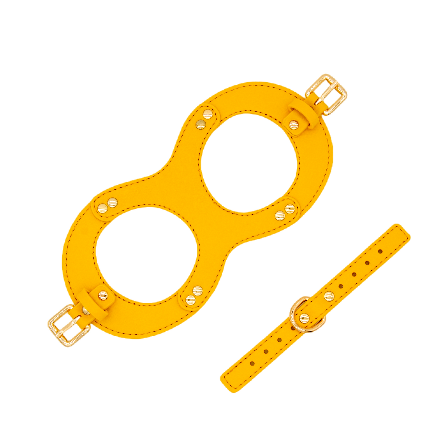 Small Dog PU Leather Harness & Leash Set (Fits Chest 26-50cm)(Sunshine Day Yellow)