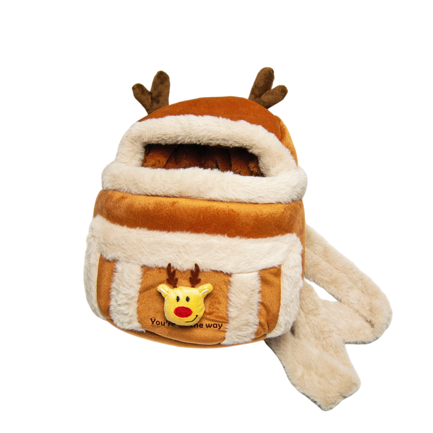 Travel Pet Carrier Bag; Breathable sling for small dogs and cats (5-10lbs)(Brown Reindeer)