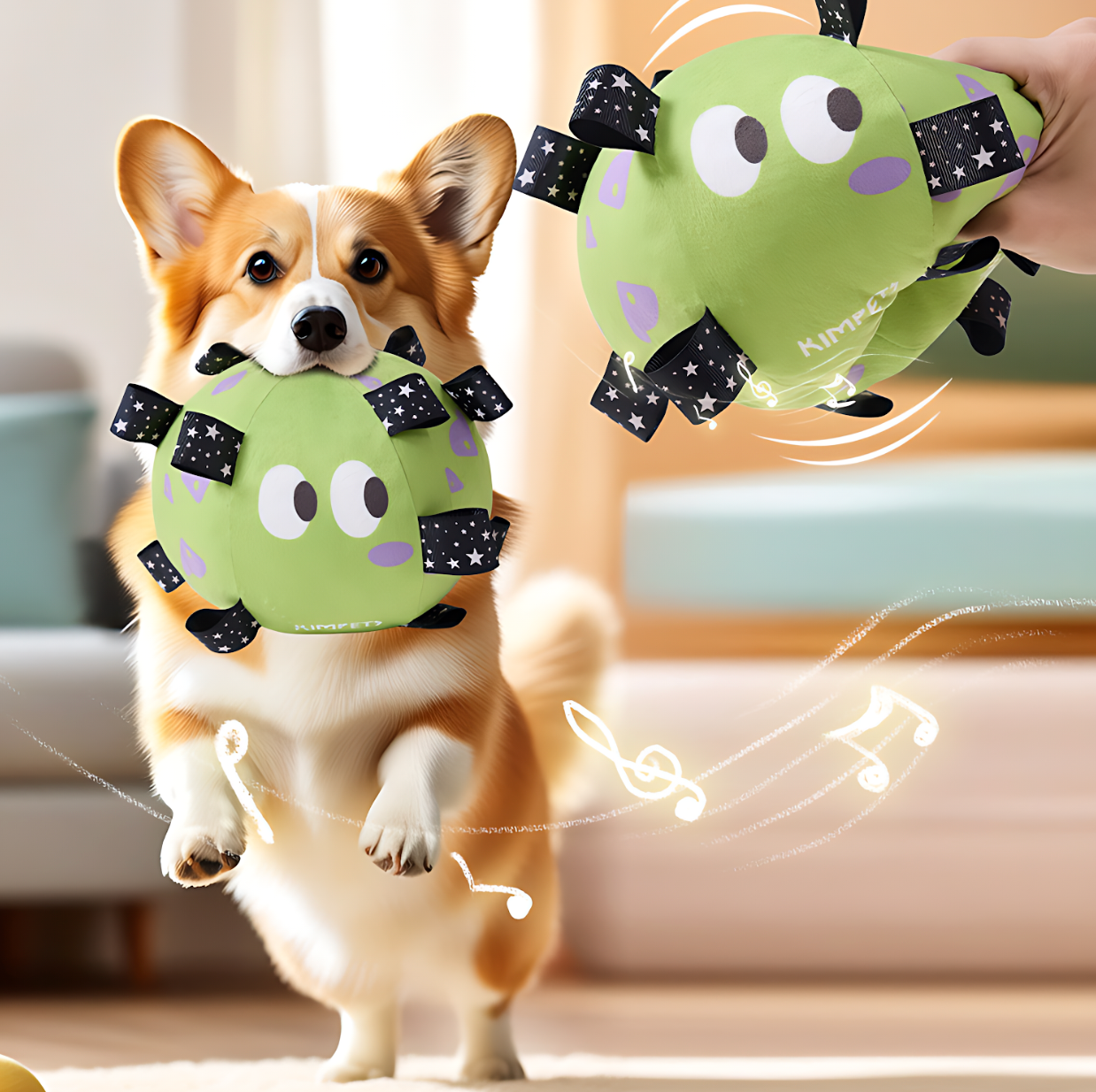 Big Eyed Grab Tabs Pup Ball Toy (Zesty Lime)