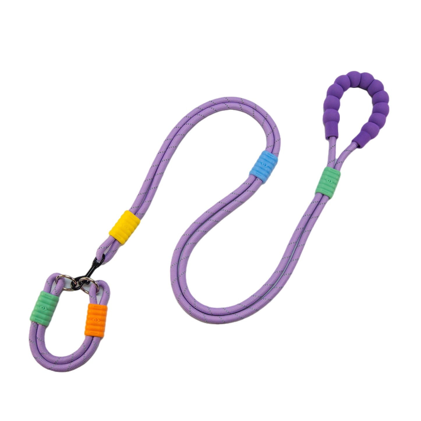 Heavy Duty Dog Collar & Leash Set with Comfort Padded Handle (Serene Purple)