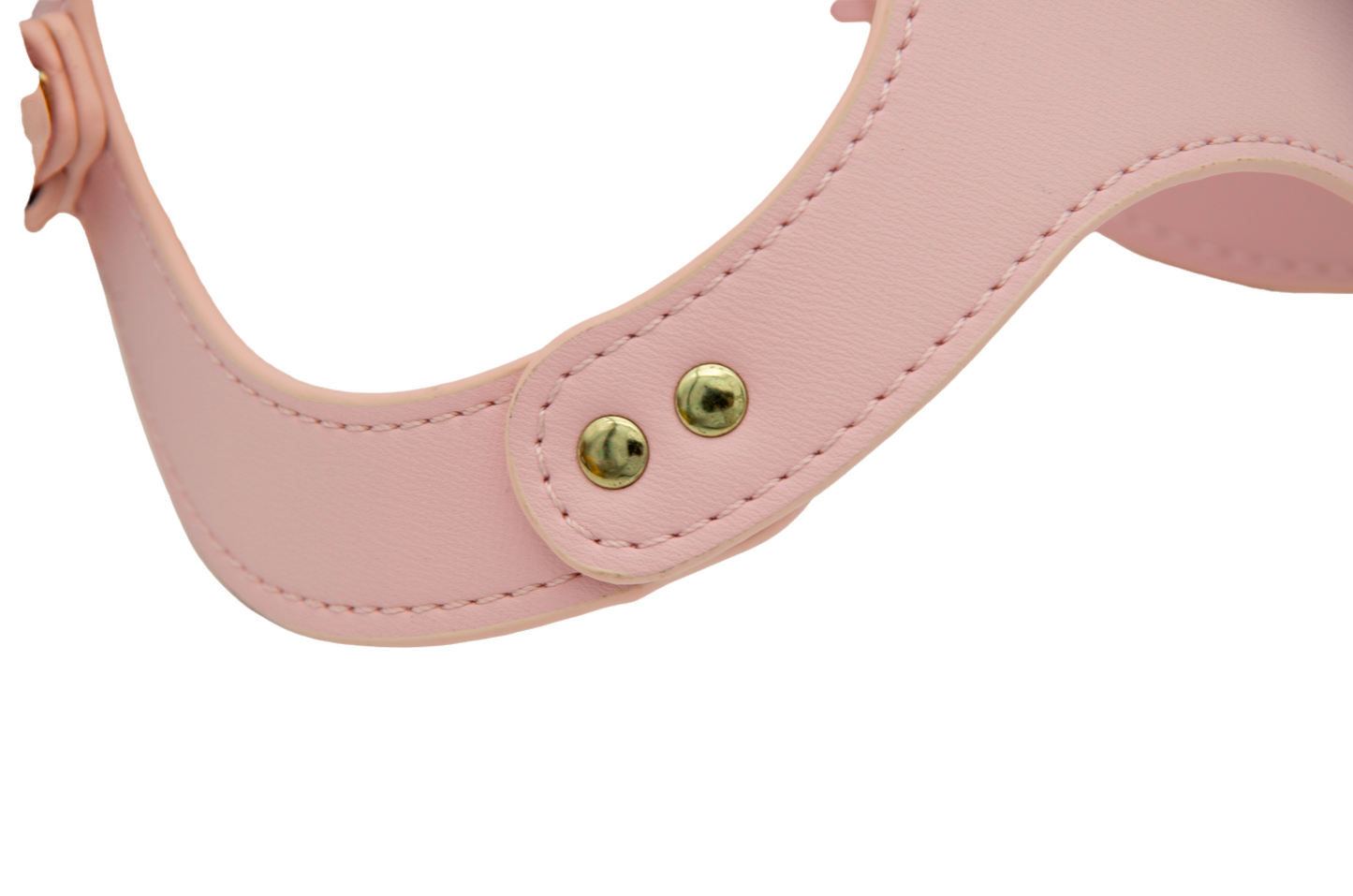 Small Dog PU Leather Harness & Leash Set (Fits Chest 26-50cm)(Strawberry Milk Pink)