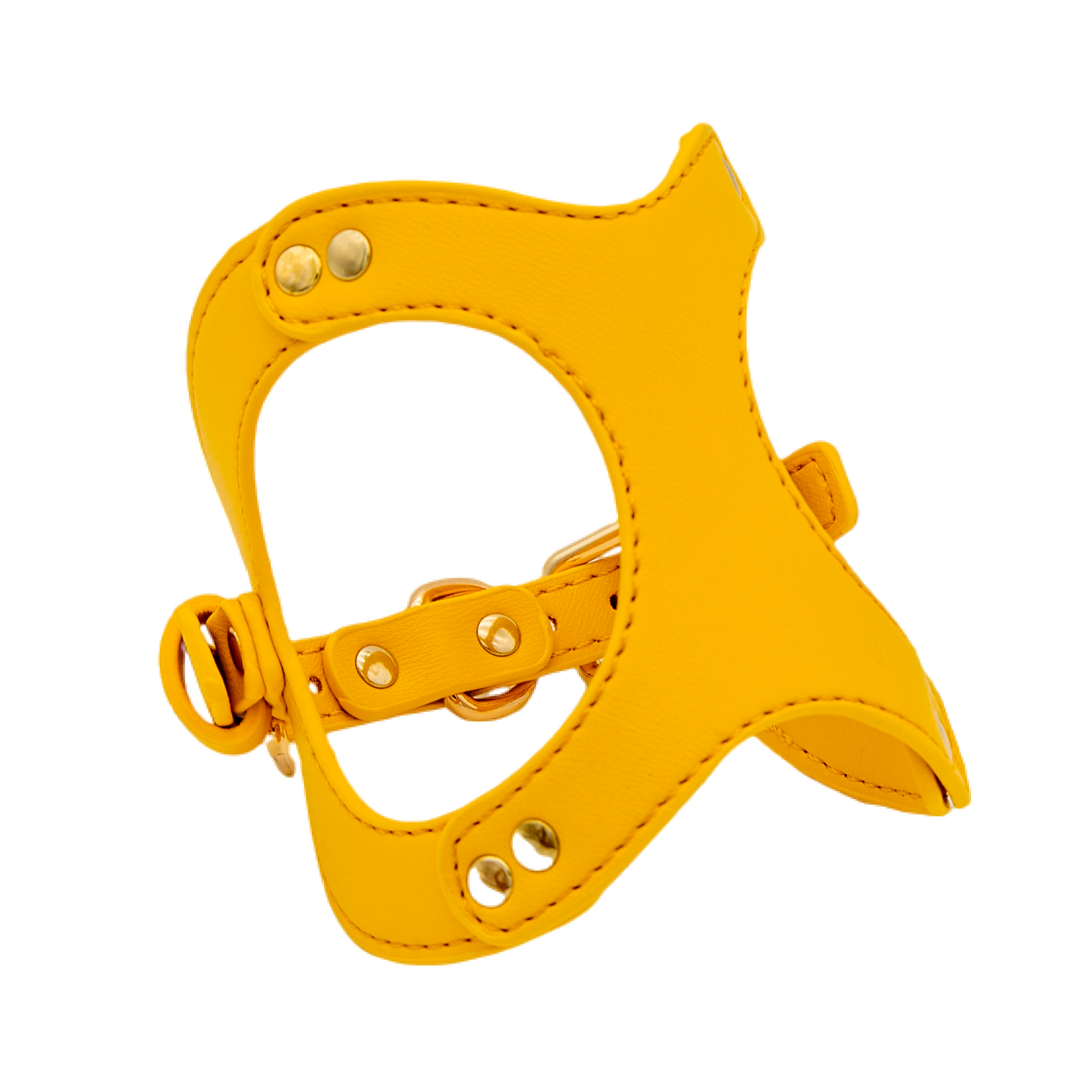 Small Dog PU Leather Harness & Leash Set (Fits Chest 26-50cm)(Sunshine Day Yellow)