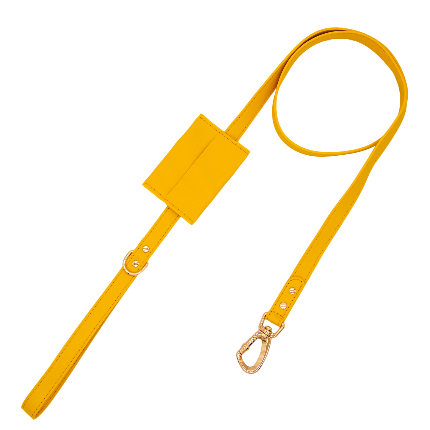 Small Dog PU Leather Harness & Leash Set (Fits Chest 26-50cm)(Sunshine Day Yellow)