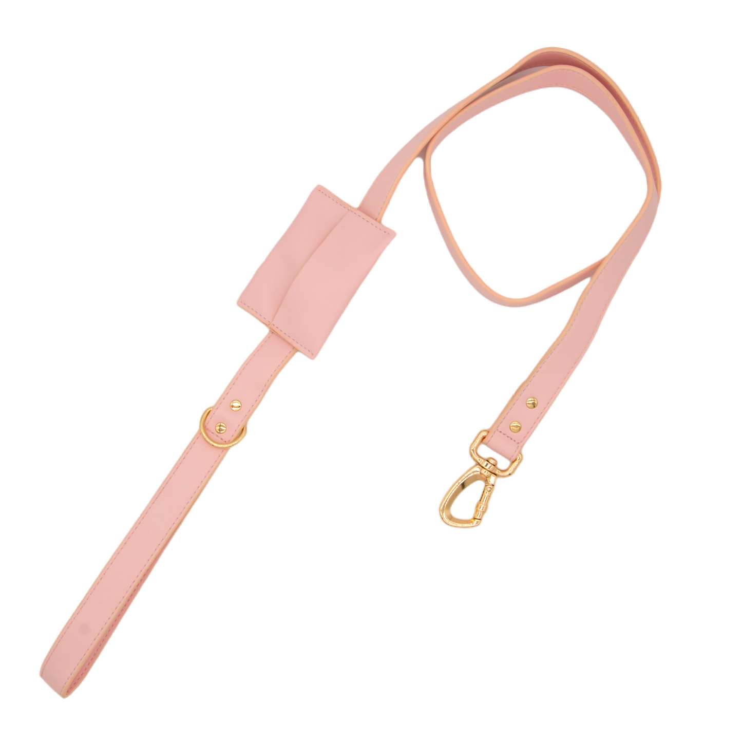 Small Dog PU Leather Harness & Leash Set (Fits Chest 26-50cm)(Strawberry Milk Pink)