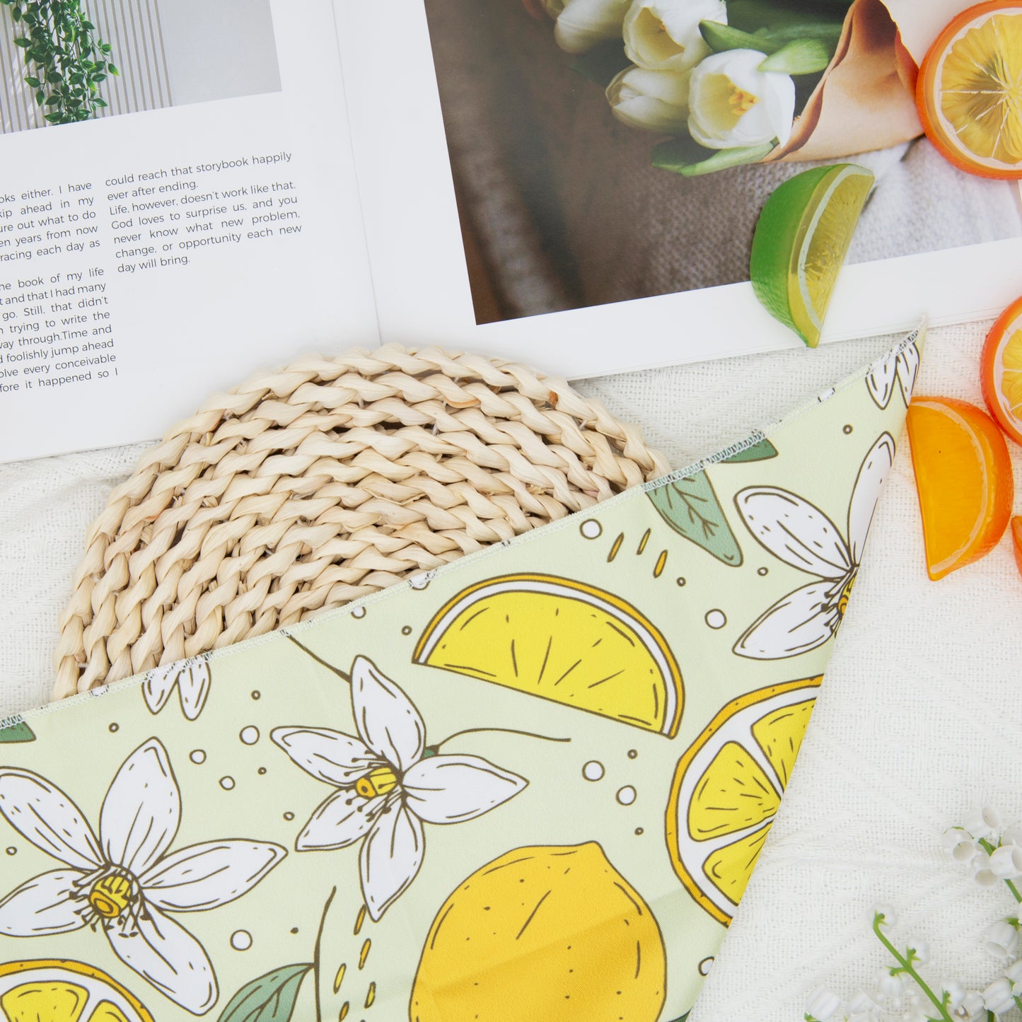 Fresh Fruit Dog Bandana(Lemon Flower)