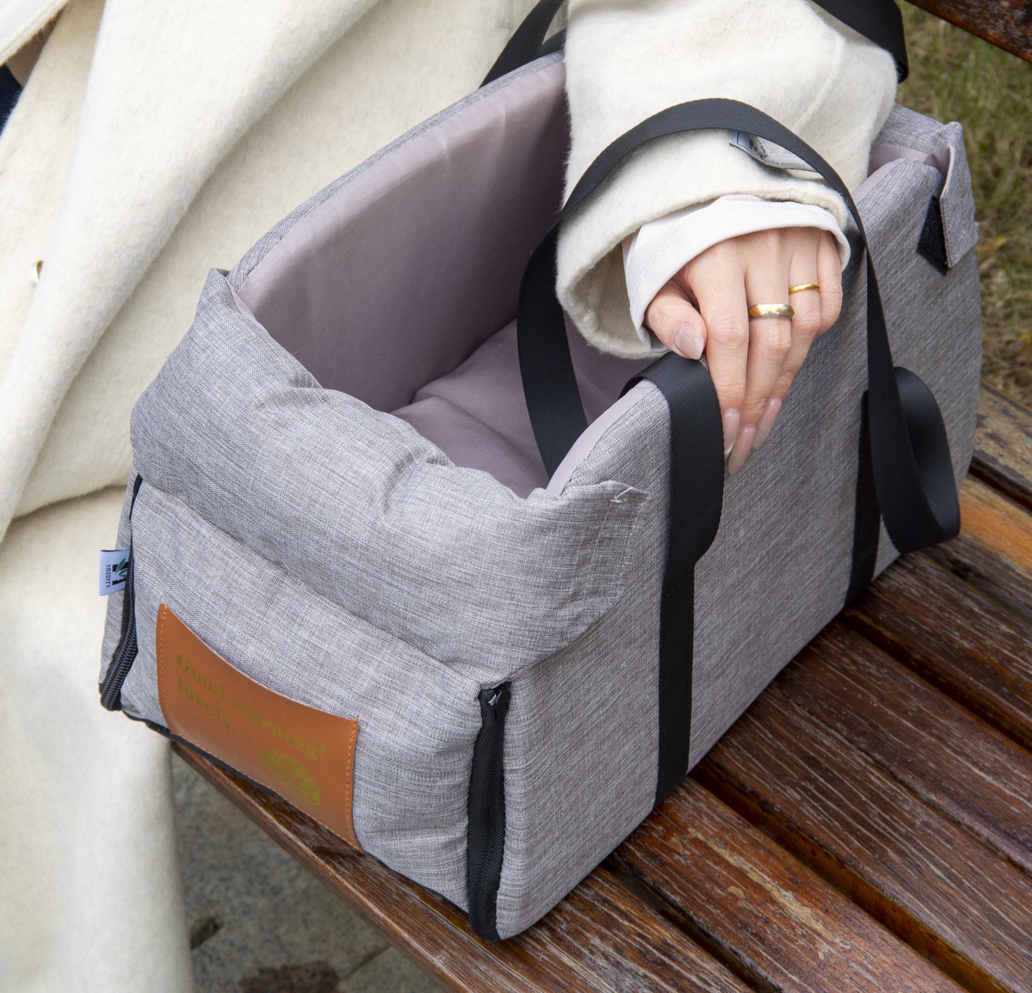 Small Dog Car Booster Seat with Thick Cushion(Gray)