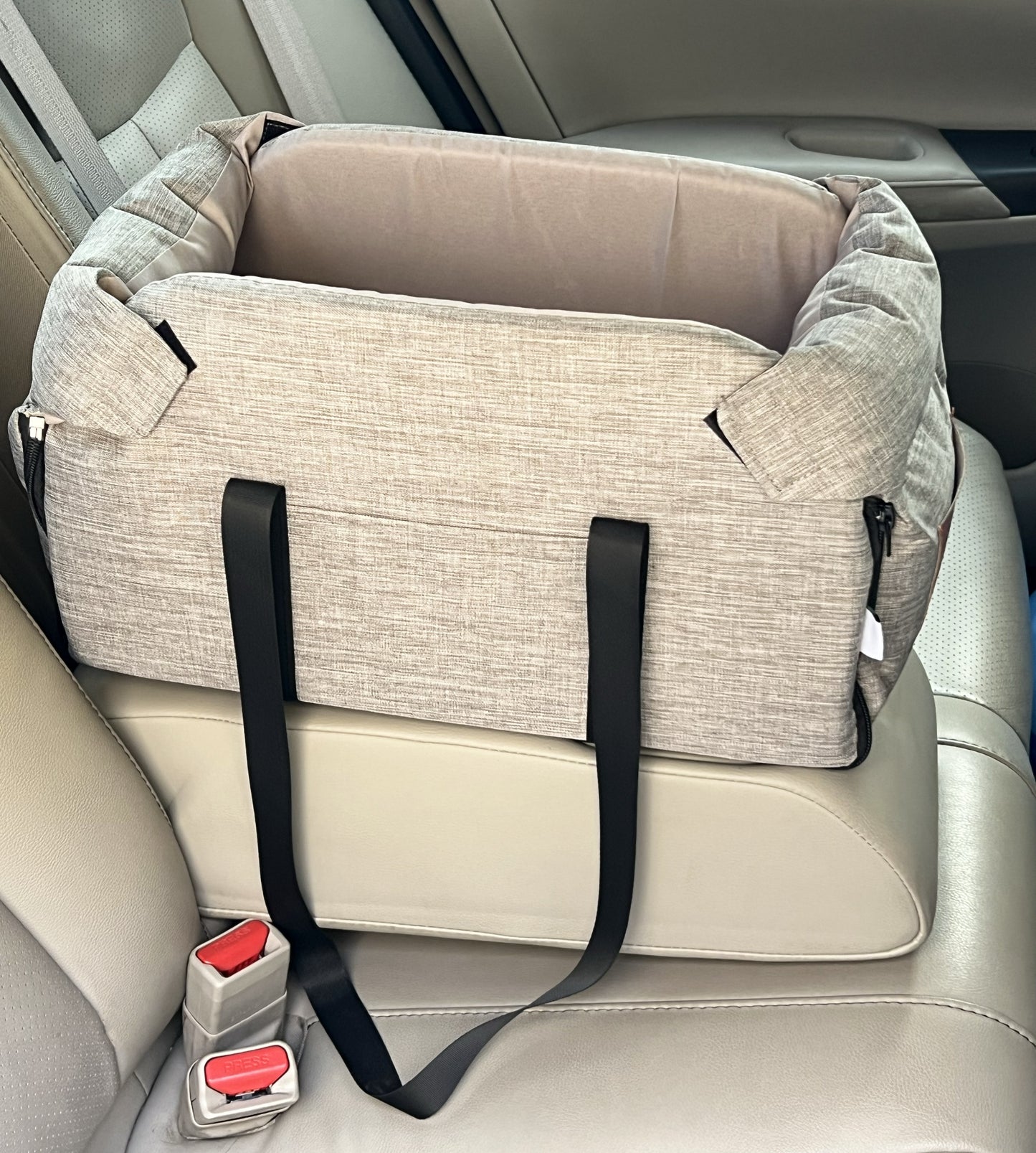 Small Dog Car Booster Seat with Thick Cushion(Gray)