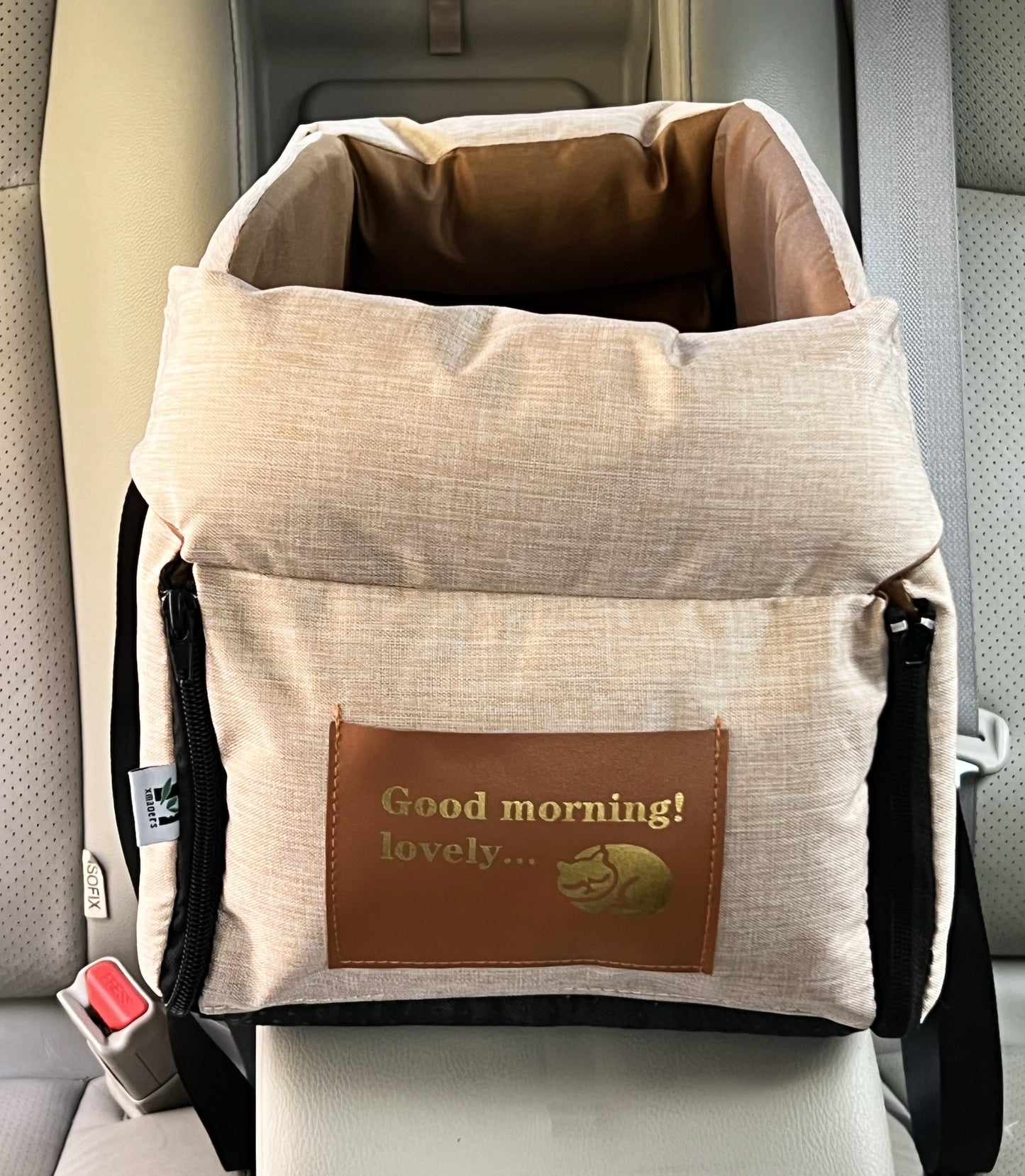 Small Dog Car Booster Seat with Thick Cushion(Khaki)