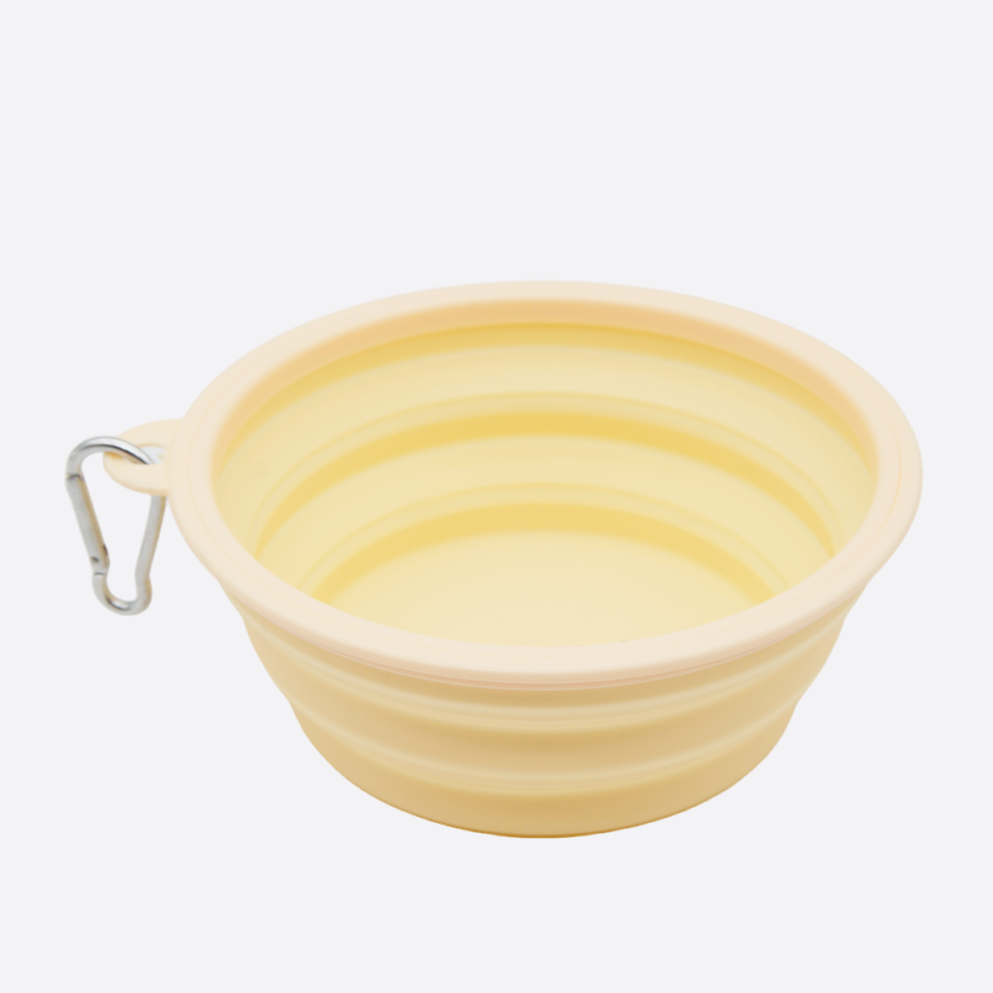 Collapsible Dog Bowls, Portable Travel Dog Bowl with Carabiner(Macaron Yellow)