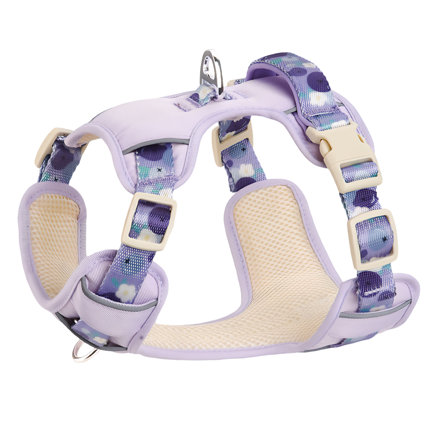 Dog Summer Fruit Breathable Harness & Leash Set(BlueBerry Purple)