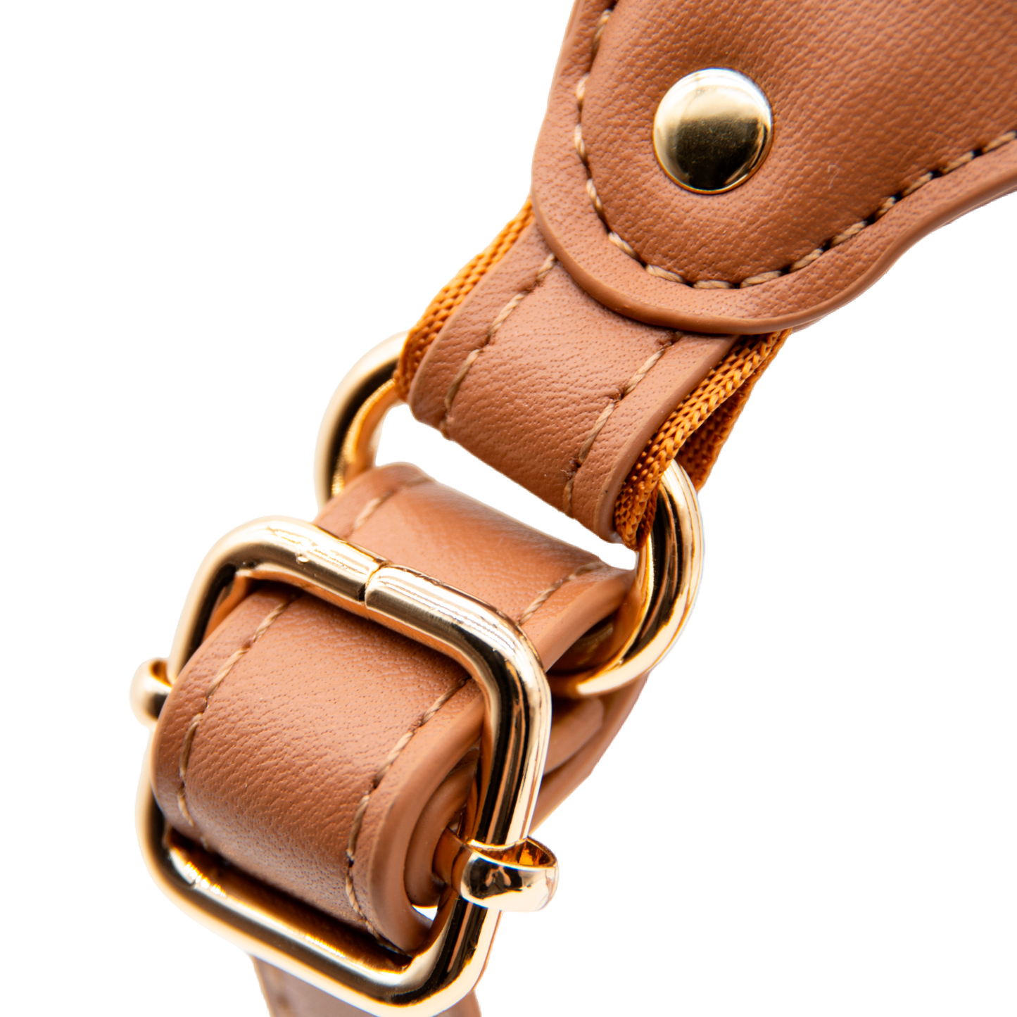 Medium Dog PU Leather Harness & Leash Set (Fits Chest 37-62cm)(Little Teddy Brown)