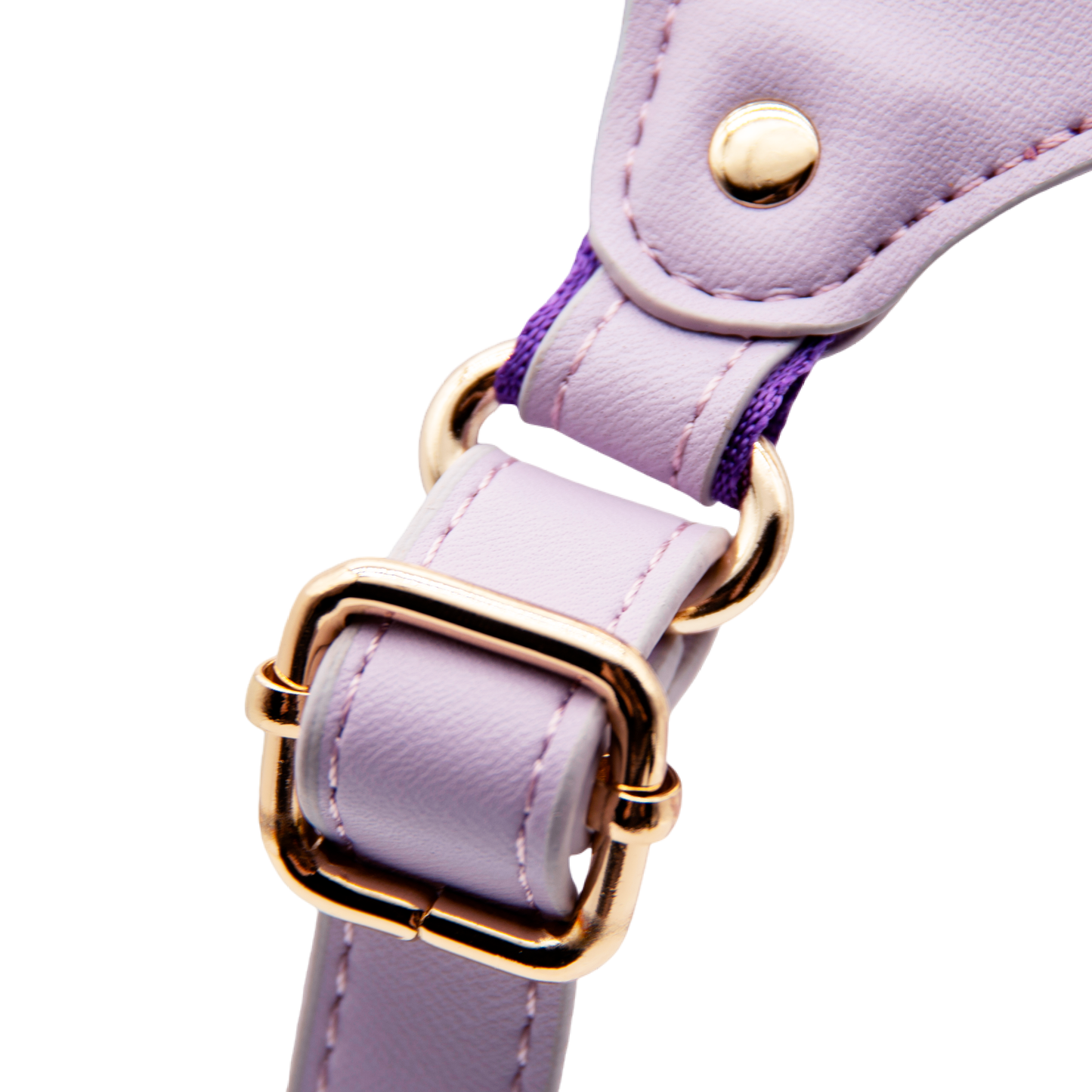 Medium Dog PU Leather Harness & Leash Set (Fits Chest 37-62cm)(Lavender Milk Purple)