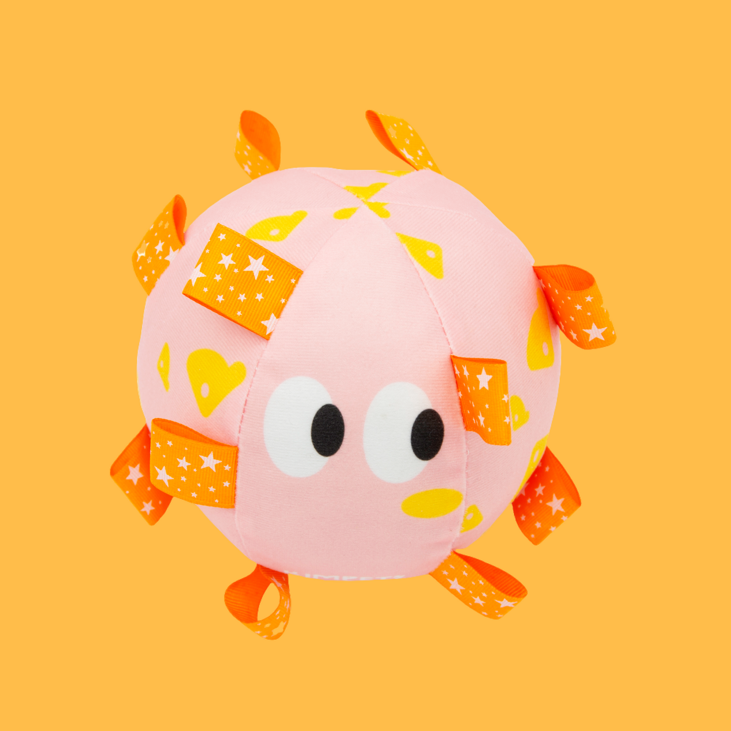 Big Eyed Grab Tabs Pup Ball Toy(Pink Mochi)