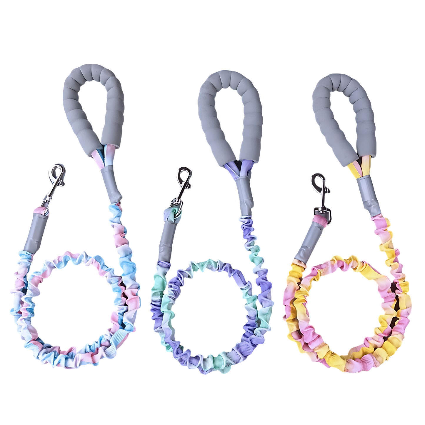 Ombré Color Shock-Absorbing Dog Leash with Padded Handle(Pink-Blue Ombré)