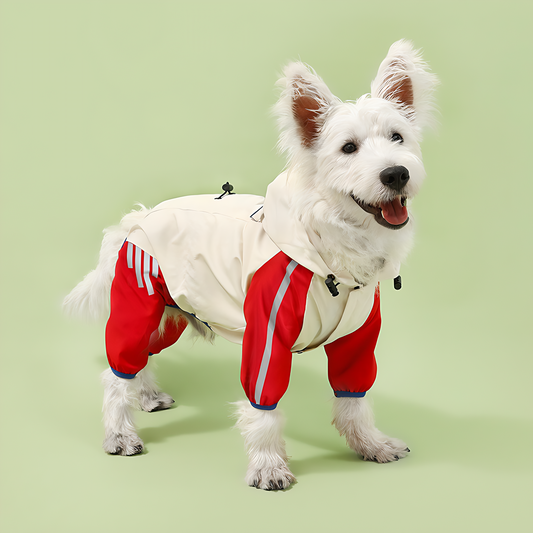 Waterproof Dog Raincoat(Cherry Red)(6-10lb)