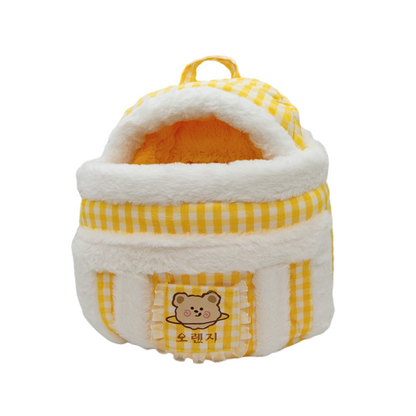 Travel Pet Carrier Bag; Breathable sling for small dogs and cats (5-10lbs)(Sunny Yellow Bear)