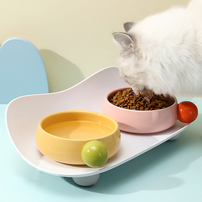 Candy Bean Ceramic Dog Bowl Set