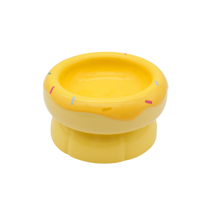 Donut Duo Ceramic Dog Bowl Set(Yellow)