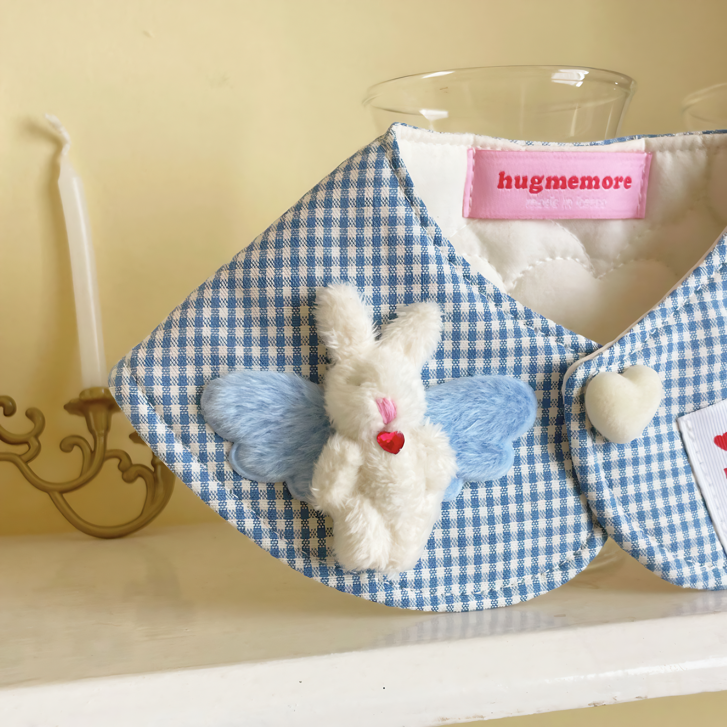Plaid Dog Bandana(Light Blue)