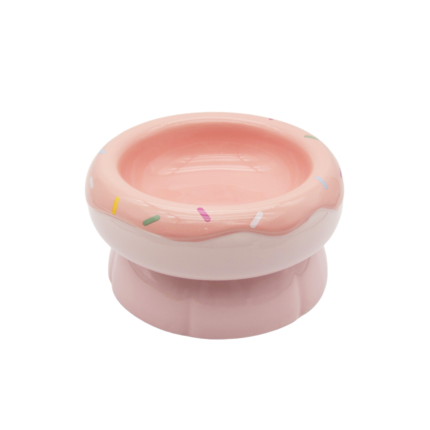 Donut Duo Ceramic Dog Bowl Set(Pink)
