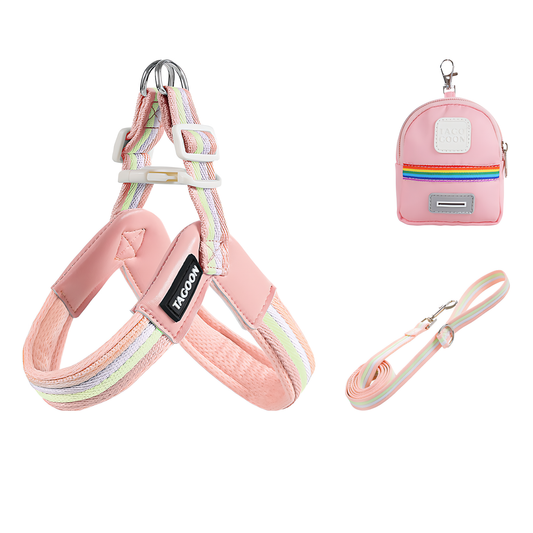 Rainbow V‑Harness with Mini Bag(Sakura Pink)