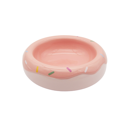 Donut Duo Ceramic Dog Bowl Set(Pink)