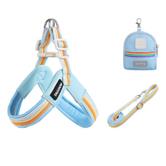 Rainbow V‑Harness with Mini Bag(Sky Blue)