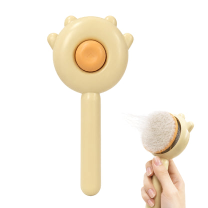 Cat & Dog Grooming Brush, Pet Hair Removal Brush for Long & Short Hair, Easy Clean Deshedding Brush for Cats and Dogs, Pet Grooming Comb for Loose Fur - Yellow