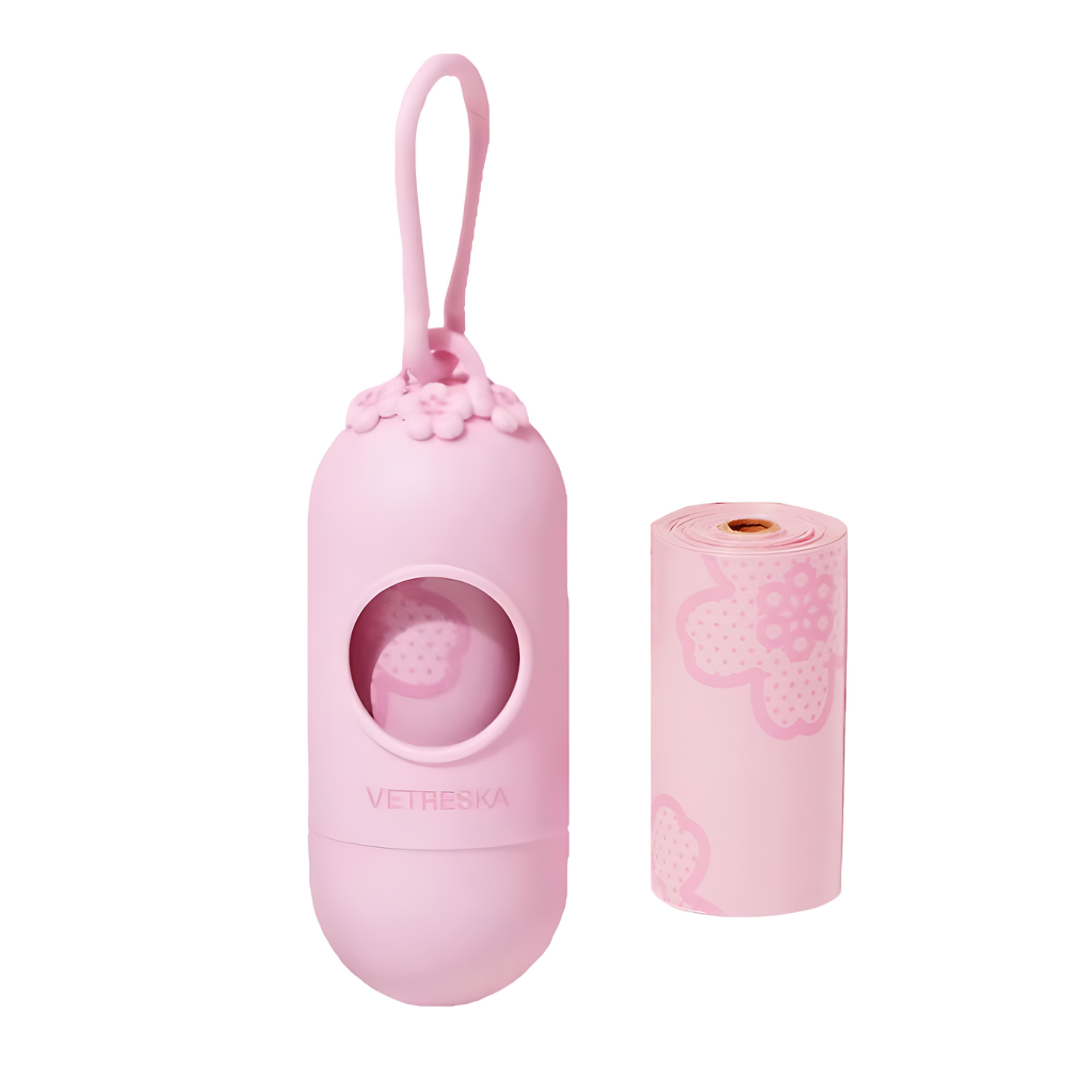 Dog Poop Bag Dispenser with Cherry Blossom Scented Bags