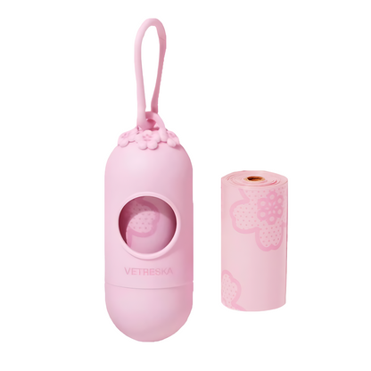 Dog Poop Bag Dispenser with Cherry Blossom Scented Bags