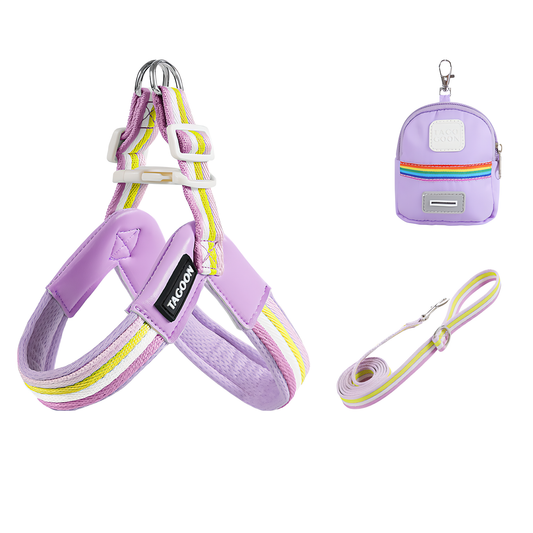 Rainbow V‑Harness with Mini Bag(Lavender Purple)