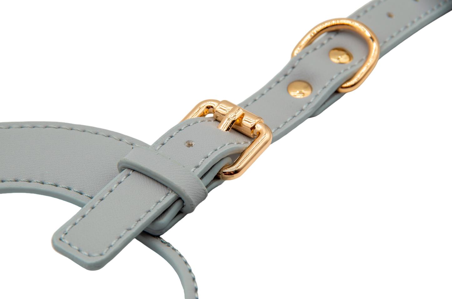 Small Dog PU Leather Harness & Leash Set (Fits Chest 26-50cm)(Moonlight Grey)