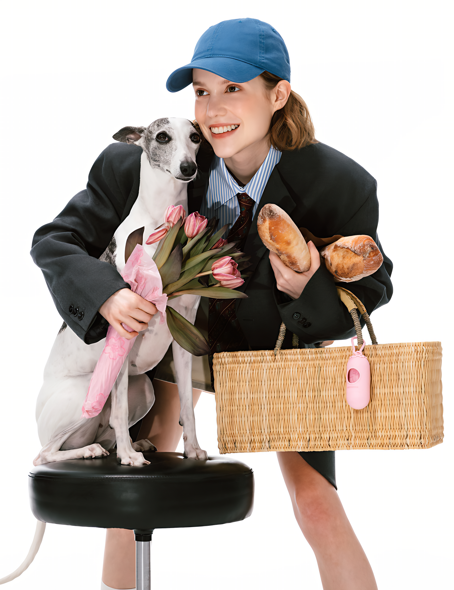 Dog Poop Bag Dispenser with Cherry Blossom Scented Bags