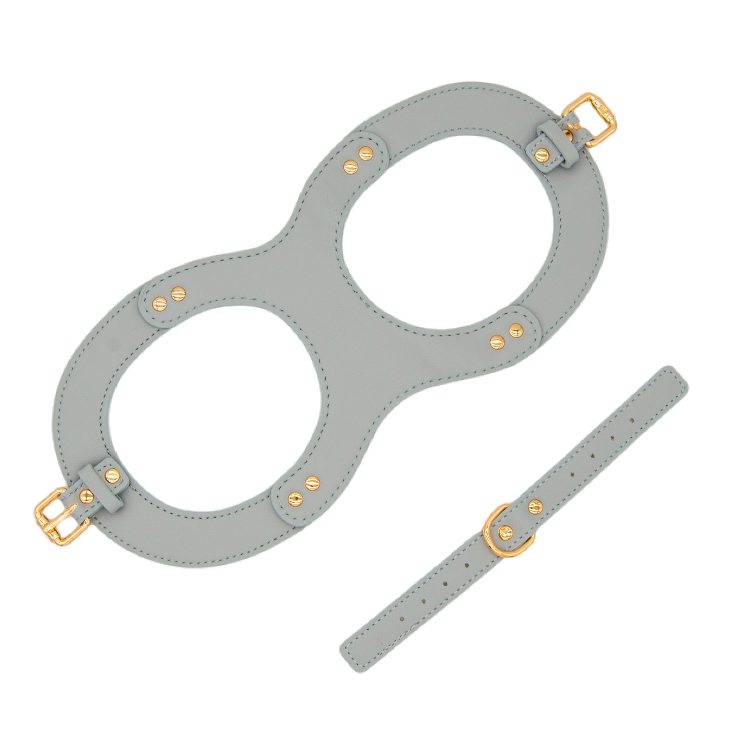 Small Dog PU Leather Harness & Leash Set (Fits Chest 26-50cm)(Moonlight Grey)