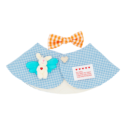 Plaid Dog Bandana(Light Blue)