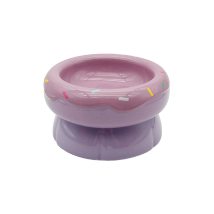 Donut Duo Ceramic Dog Bowl Set(Purple)