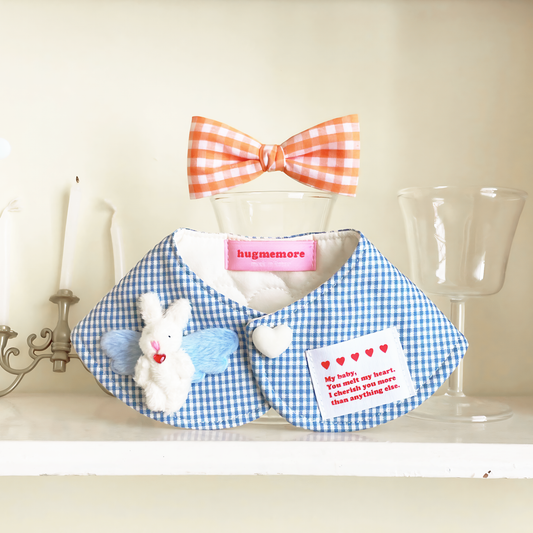 Plaid Dog Bandana(Light Blue)