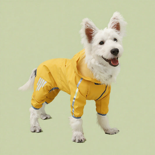 Waterproof Dog Raincoat(Mustard Yellow)(6-10lb)