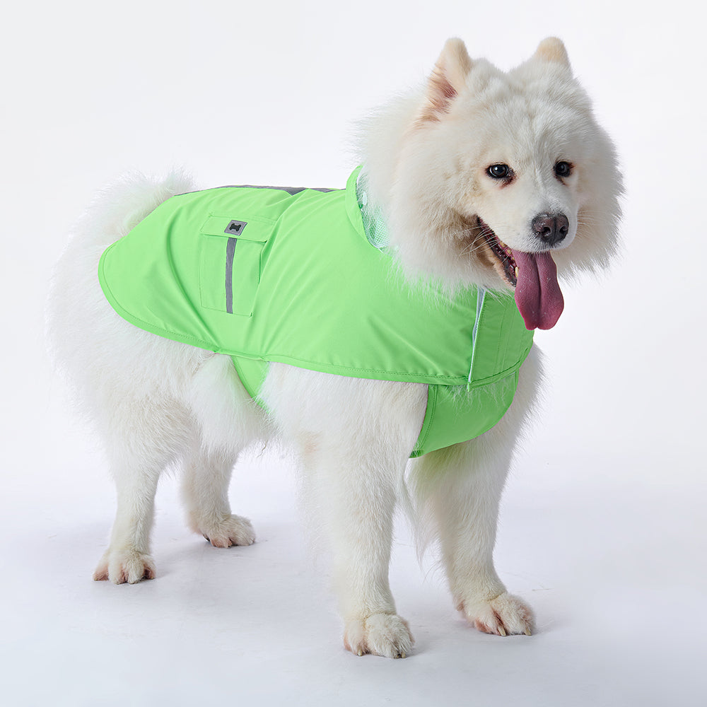 Waterproof Dog Raincoat for Medium & Large Dogs(Apple Green Green)