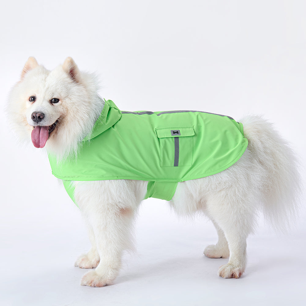 Waterproof Dog Raincoat for Medium & Large Dogs(Apple Green Green)